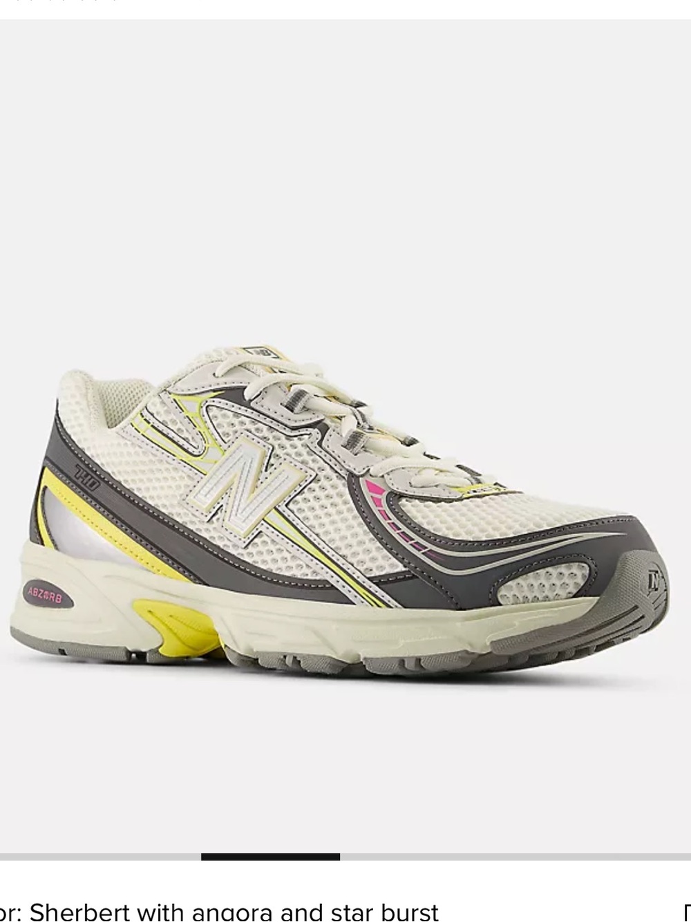 New Balance Warm Skies 740 Sneaker Sherbert with Angora and Star Burst U7404II